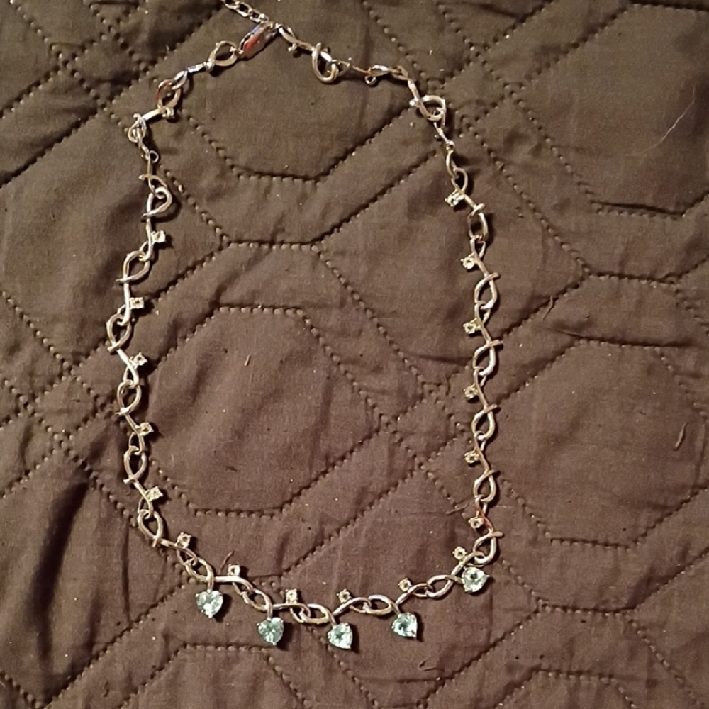 Blue Topaz And CZ Necklace